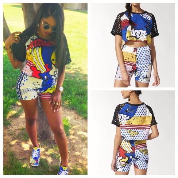 adidas shorts and shirt set women's